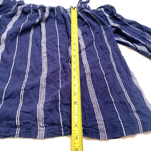 Sonoma Blue and White Peasant Blouse - Picture 5 of 6